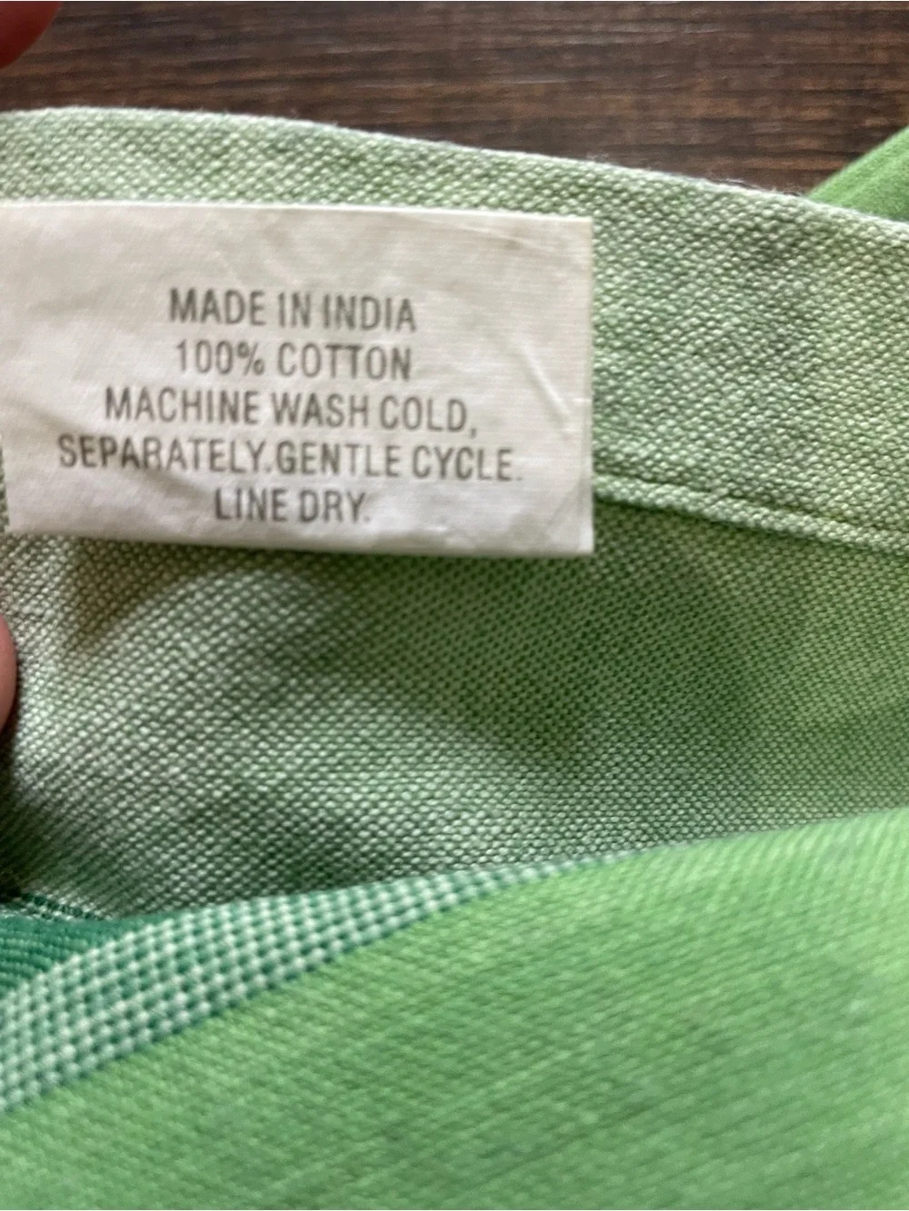 Crate&Barrel Mason Vivre 4 piece Green Cotton Placemat & Napkin Set for 2